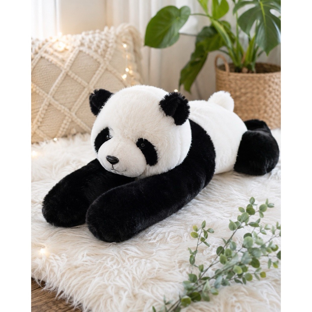 Large Panda Plush 25" Weighted Paws Black White Soft Stuffed Animal